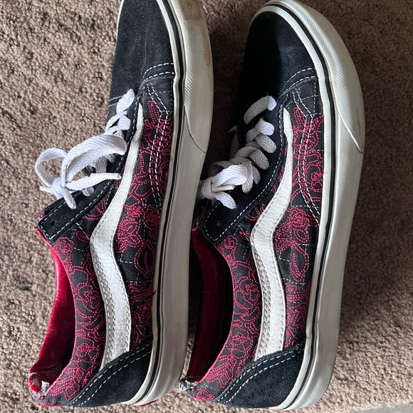 Vintage Vans Old Skool black and red, leather and canvas - Picture 2 of 7